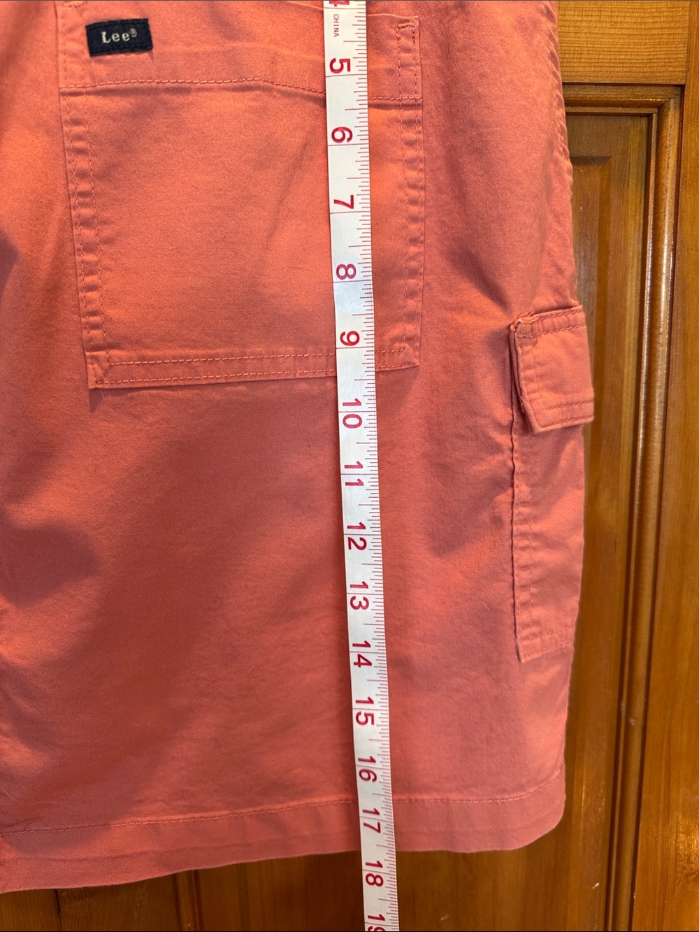 Lee Midrise Comfort Waist Coral Pink Cargo Skort Size14 Med Regular Fit - Picture 8 of 9